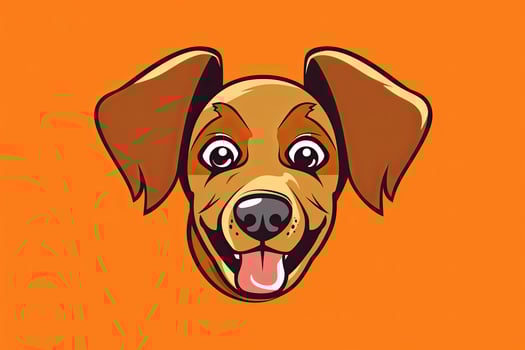 Graphic Illustration of a Dog Isolated on a Monochrome Background generative AI photo
