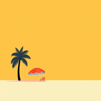 Minimalist Abstract Summer Theme Landscape Background generative AI photo