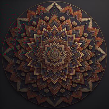 Mandala pattern. Vintage decorative elements. Hand drawn oriental background. ai generative photo