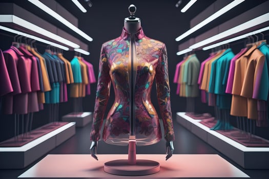 Futuristic fashion mannequin in the store. ai generative photo