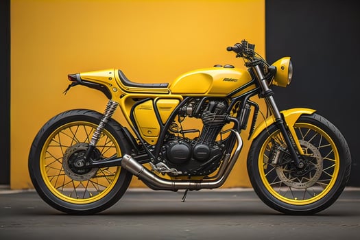 Modern powerful sports motorcycle on a colorful background. ai generative photo
