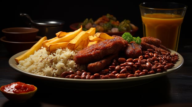 Fried Rice with Spicy Shrimp Paste Dip , Thai Street Food , Asian Food Generative AI photo