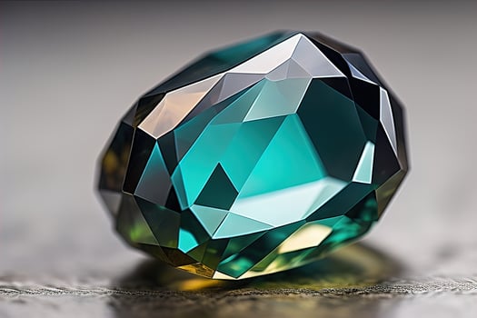 Brilliant multicolored sapphire on a surface. ai generative photo