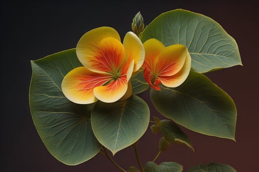 Close up of a blooming colorful flowers in springtime. Close-up. ai generative photo