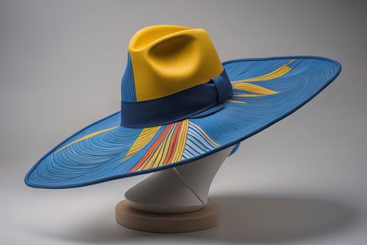 Stylish female hat on mannequin. ai generative photo