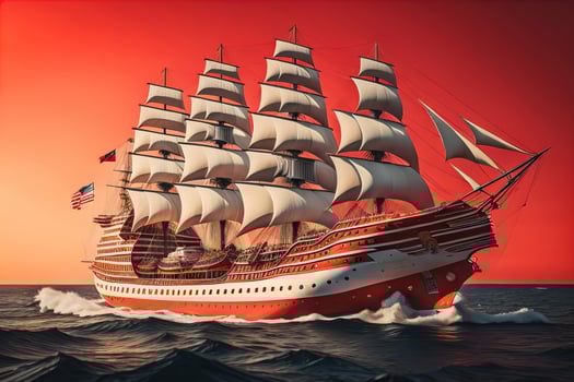 Cruise ship in the sea. ai generative photo