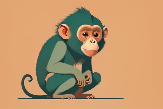 Vector illustration of a monkey. Cartoon style. ai generative photo