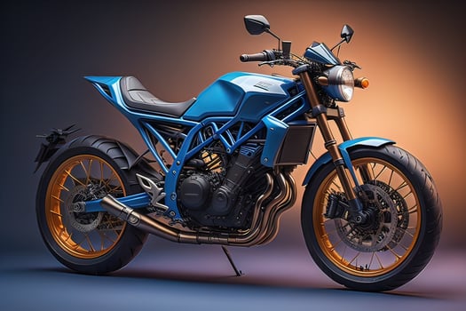 Modern powerful sports motorcycle on a colorful background. ai generative photo