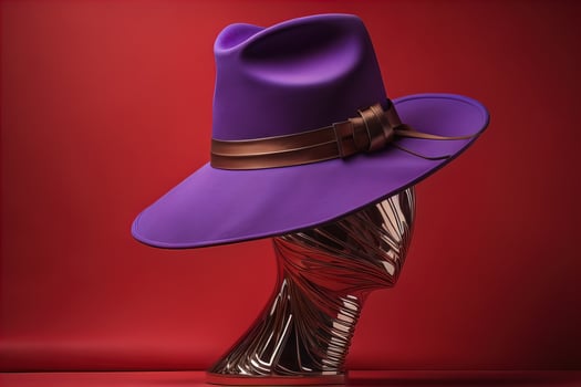Stylish female hat on mannequin. ai generative photo