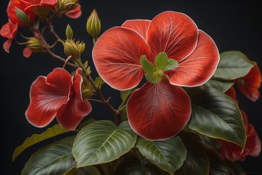 Close up of a blooming colorful flowers in springtime. Close-up. ai generative photo
