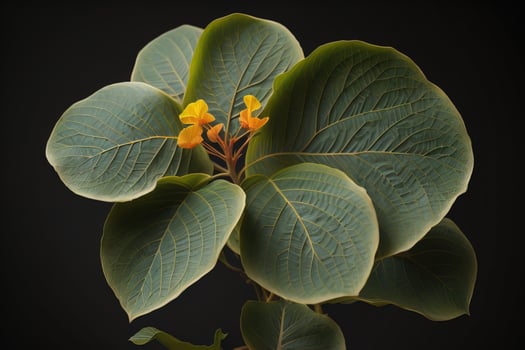 Tropical leaves of monstera on a solid color background. ai generative photo
