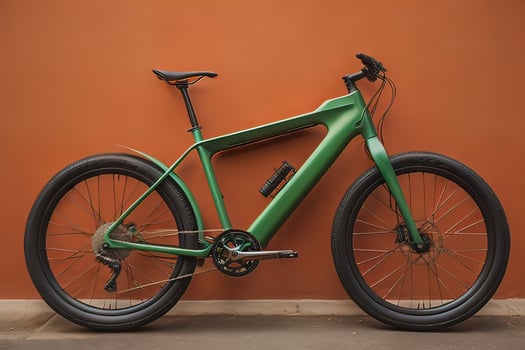 Modern orange mountain bike. ai generative photo