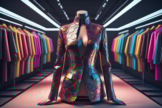 Futuristic fashion mannequin in the store. ai generative photo