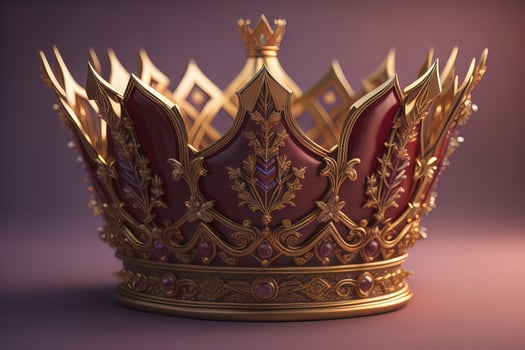 low key image of beautiful golden queen, king crown. ai generative photo