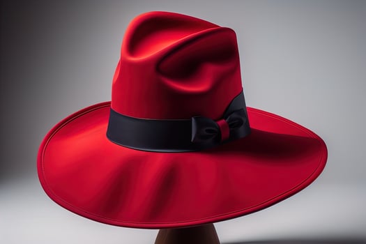 Stylish female hat on mannequin. ai generative photo