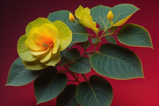 Tropical leaves of monstera on a solid color background. ai generative photo