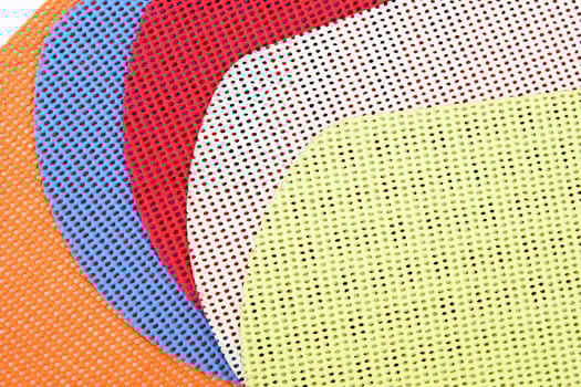 a group of colorful polka dot fabric photo