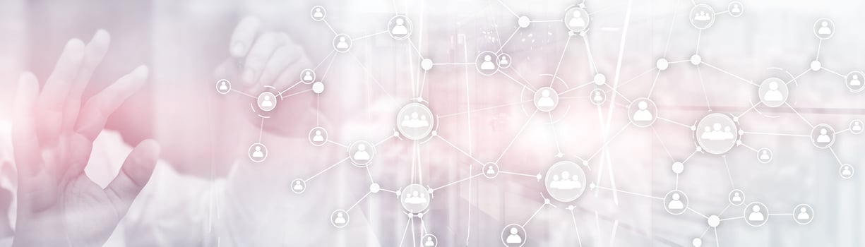 Social media icon people. Communication background. Universal elongated background for the site photo