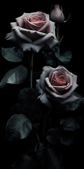 Spellbinding closeup portrait of roses, eternal melancholy, AI Generated photo