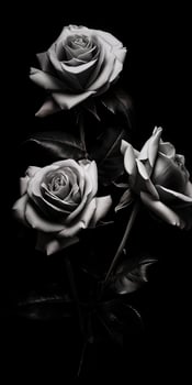 Spellbinding closeup portrait of roses, eternal melancholy, AI Generated photo