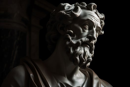 Ancient man statue. Generate Ai photo