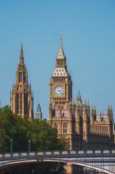 Big Ben and Westminster bridge in London photo
