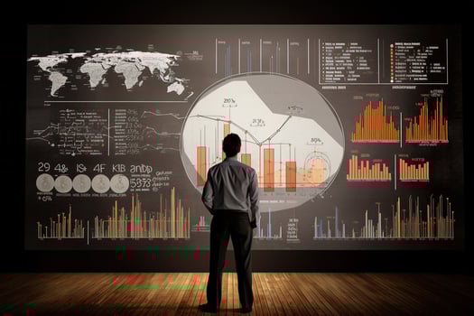 Person presenting and evaluating data chart. AI Generated photo