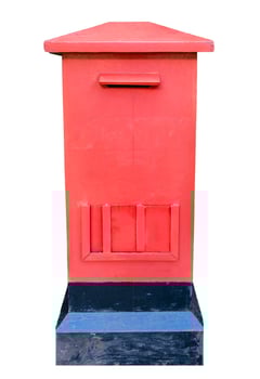 Post office red box on white background photo