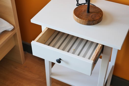 top view of a opened empty drawer photo
