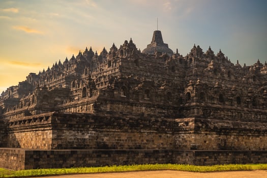 Borobudur or Barabudur, a Mahayana Buddhist temple in Magelang Regency, Java, Indonesia photo