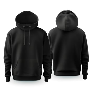 Black tee hoodie isolated photo