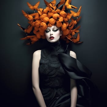 Illustration of a fashion portrait AI Generated photo
