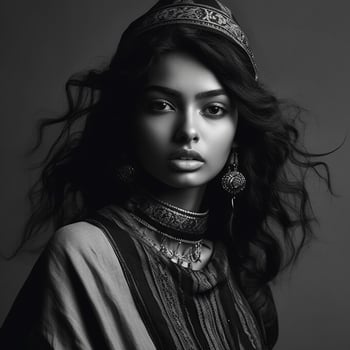 Illustration of a fashion portrait AI Generated photo