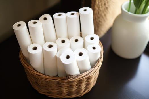 Rolled towels for guest use photo