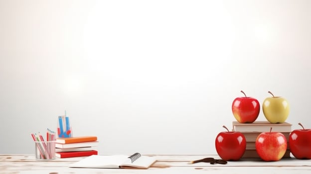 Back to school background with copy space photo