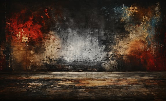 grunge wall texture background. Metropolis Grunge - Background Texture with Vibrant Red, Yellow, Gray and Rust Colors. Grunge hardness - abstract background with rough structure. generative AI, photo