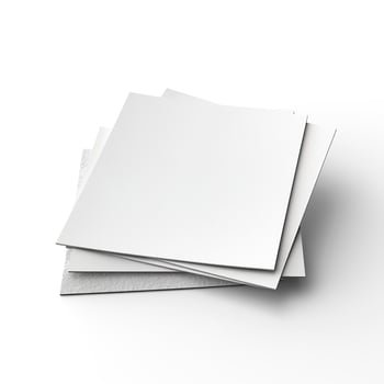 Blank white paper isolated on white background. Generative AI photo