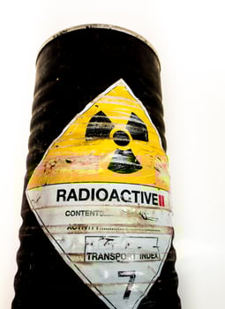 Steel container of Radioactive material photo