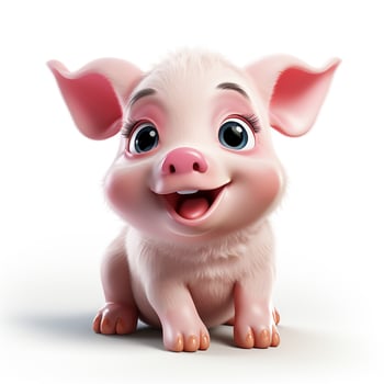 Pink cute pig cartoon photo