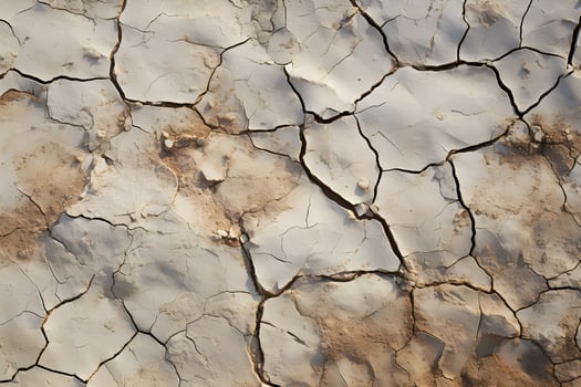 cracked barren dry land background top view ,arid cracked ground ,generative ai photo