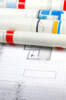 architectural drawings and construction plans photo