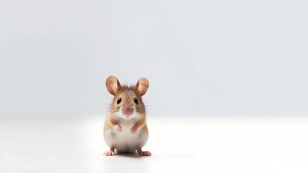 Photo of a mouse on white background