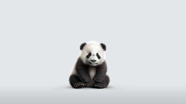 Photo of a panda on white background