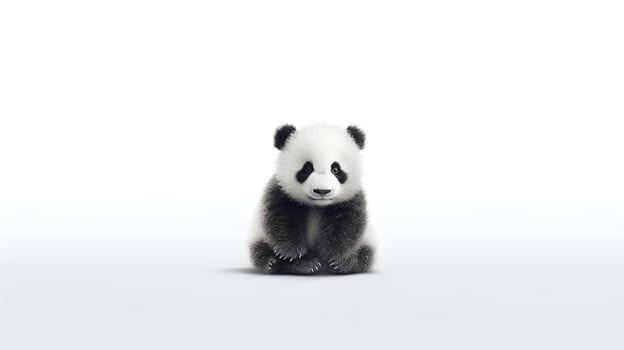 Photo of a panda on white background
