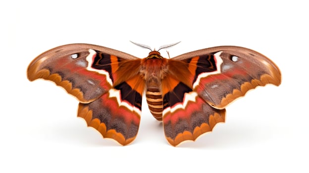Photo of a atlas moth on white background. Generative AI