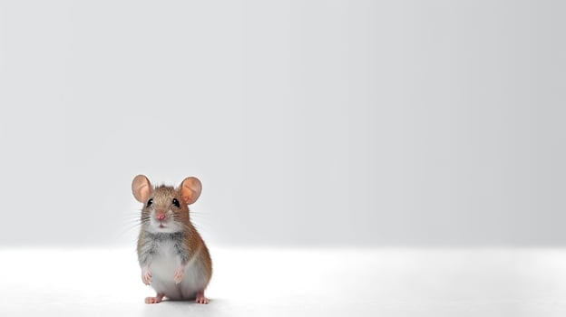 Photo of a rat on white background. Generative AI