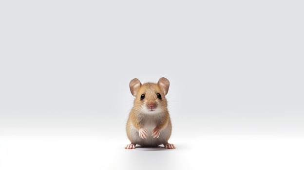 Photo of a cute little pet on white background. Generative AI