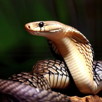 close-up of the Black Mamba showcases its sleek and dangerous appearance ,AI Generated photo