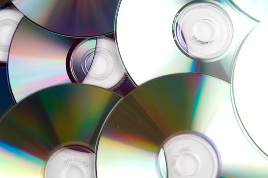 many cd's are arranged in a circle photo