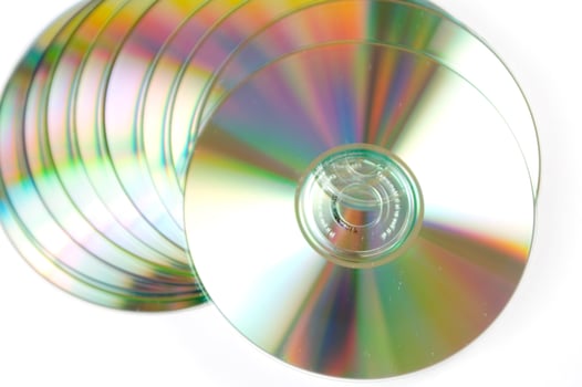 many cd's are arranged in a circle photo